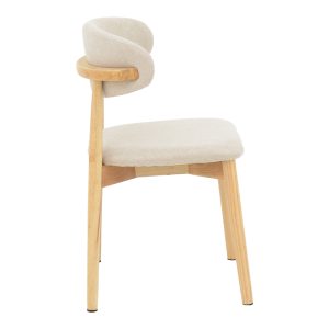 263 000050 2 Ubene pakoworld rubberwood and fabric chair in natural and beige shade 46x58x79cmBOHO CHIC > Chairs and Armchairs