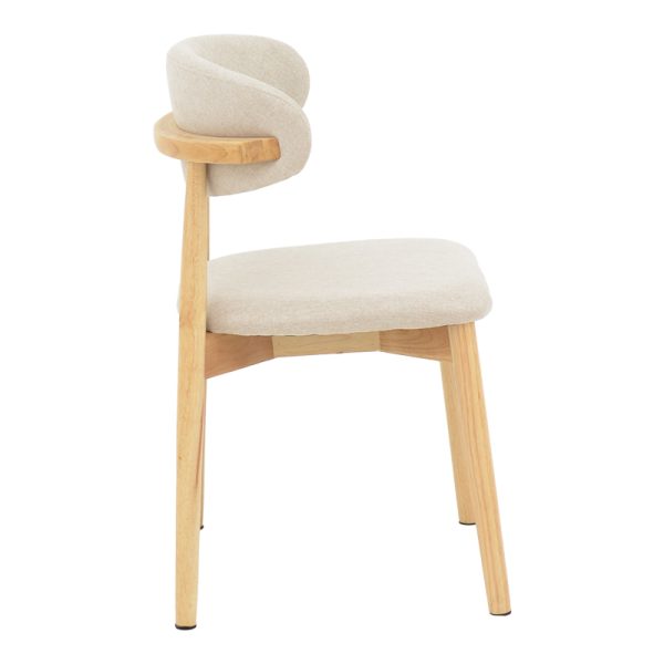 263 000050 2 Ubene pakoworld rubberwood and fabric chair in natural and beige shade 46x58x79cmBOHO CHIC > Chairs and Armchairs