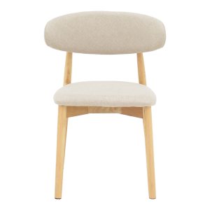 263 000050 3 Ubene pakoworld rubberwood and fabric chair in natural and beige shade 46x58x79cmBOHO CHIC > Chairs and Armchairs