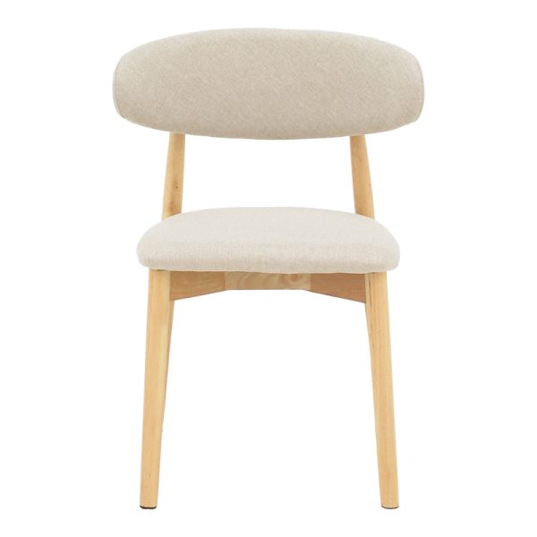 263 000050 3 Ubene pakoworld rubberwood and fabric chair in natural and beige shade 46x58x79cmBOHO CHIC > Chairs and Armchairs