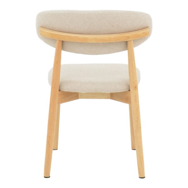 263 000050 4 Ubene pakoworld rubberwood and fabric chair in natural and beige shade 46x58x79cmBOHO CHIC > Chairs and Armchairs