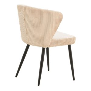 264 000004 2 Chair Mattia pakoworld fabric ivory-black metal leg 55x53x80cmIndoor furniture > Chairs