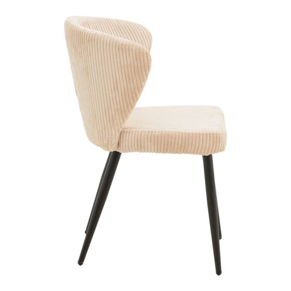 264 000004 3 Chair Mattia pakoworld fabric ivory-black metal leg 55x53x80cmIndoor furniture > Chairs