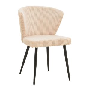 264 000004 Chair Mattia pakoworld fabric ivory-black metal leg 55x53x80cmIndoor furniture > Chairs