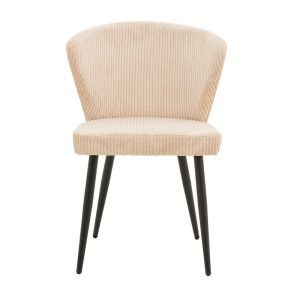 264 000004 4 Chair Mattia pakoworld fabric ivory-black metal leg 55x53x80cmIndoor furniture > Chairs