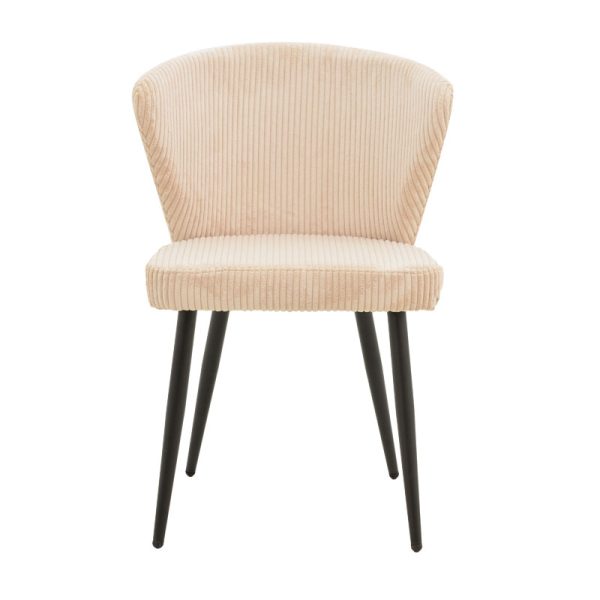 264 000004 4 Chair Mattia pakoworld fabric ivory-black metal leg 55x53x80cmIndoor furniture > Chairs