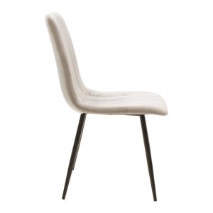 264 000014 2 Chair Noor pakoworld light grey velvet-black metal leg 44x55x86cmIndoor furniture > Chairs