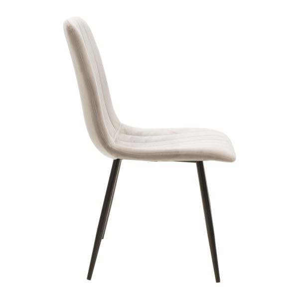 264 000014 2 Chair Noor pakoworld light grey velvet-black metal leg 44x55x86cmIndoor furniture > Chairs