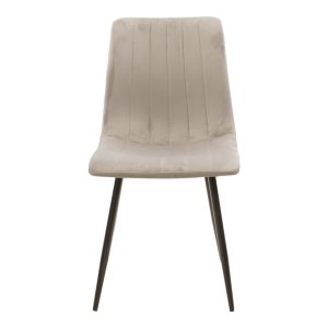 264 000014 3 Chair Noor pakoworld light grey velvet-black metal leg 44x55x86cmIndoor furniture > Chairs