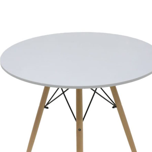 271 000007 2 Dining table Julita pakoworld MDF top white-natural legs D80x73cmIndoor furniture > Dining Tables