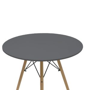 271 000008 2 Dining table Julita pakoworld MDF top black-natural legs D80x73cmIndoor furniture > Dining Tables
