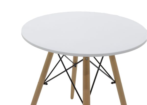 271 000022 2 Julita pakoworld table MDF white and natural beech wood Φ60x73cmIndoor furniture > Dining Tables