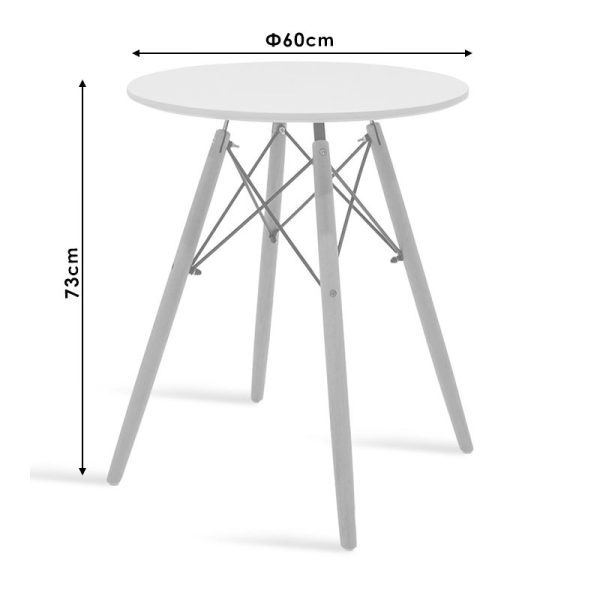 271 000023 3 Julita pakoworld table MDF black and beech wood in a natural shade Φ60x73cmIndoor furniture > Dining Tables