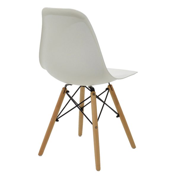 271 000028 2 Dining table Natali-Julita set of 5 pakoworld MDF and pp in white-natural shade 120x80x76cmIndoor furniture > Dinning sets