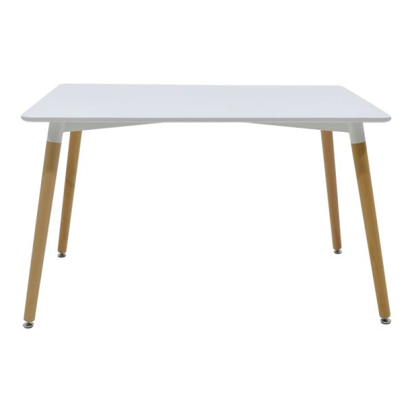 271 000028 4 Dining table Natali-Julita set of 5 pakoworld MDF and pp in white-natural shade 120x80x76cmIndoor furniture > Dinning sets