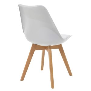 271 000029 2 Julita-Gaston dining table set of 3 pakoworld MDF and beech wood in white-natural shade Φ60x73cmIndoor furniture > Dinning sets