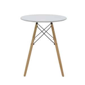 271 000029 4 Julita-Gaston dining table set of 3 pakoworld MDF and beech wood in white-natural shade Φ60x73cmIndoor furniture > Dinning sets