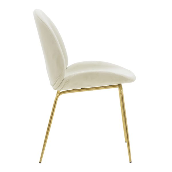 273 000015 2 Chair Maley pakoworld ivory velvet-gold metal 47x60x90cmIndoor furniture > Chairs