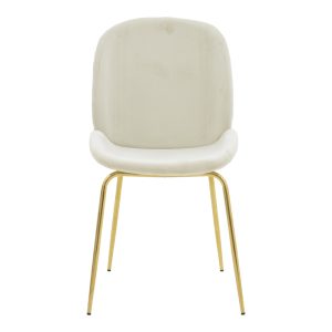 273 000015 3 Chair Maley pakoworld ivory velvet-gold metal 47x60x90cmIndoor furniture > Chairs