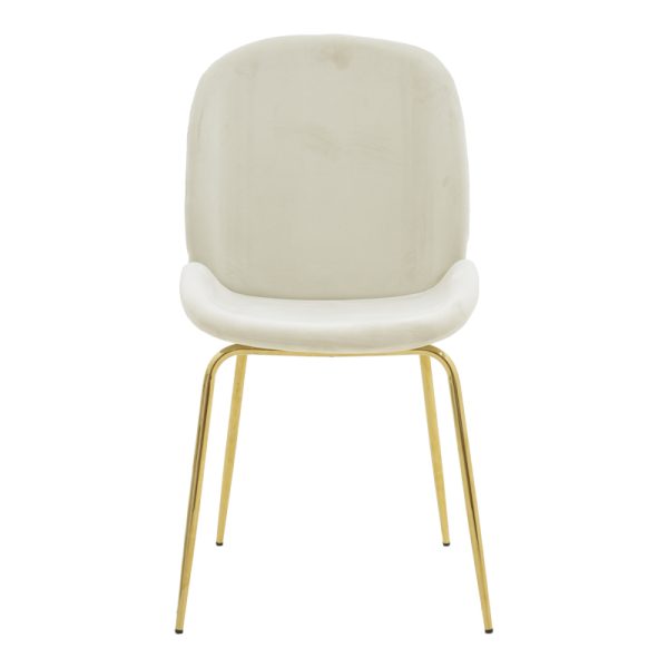 273 000015 3 Chair Maley pakoworld ivory velvet-gold metal 47x60x90cmIndoor furniture > Chairs