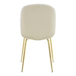 273 000015 4 Chair Maley pakoworld ivory velvet-gold metal 47x60x90cmIndoor furniture > Chairs