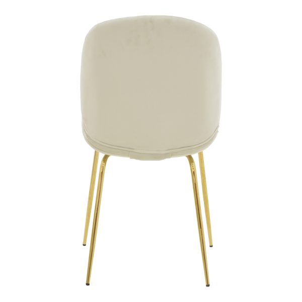 273 000015 4 Chair Maley pakoworld ivory velvet-gold metal 47x60x90cmIndoor furniture > Chairs