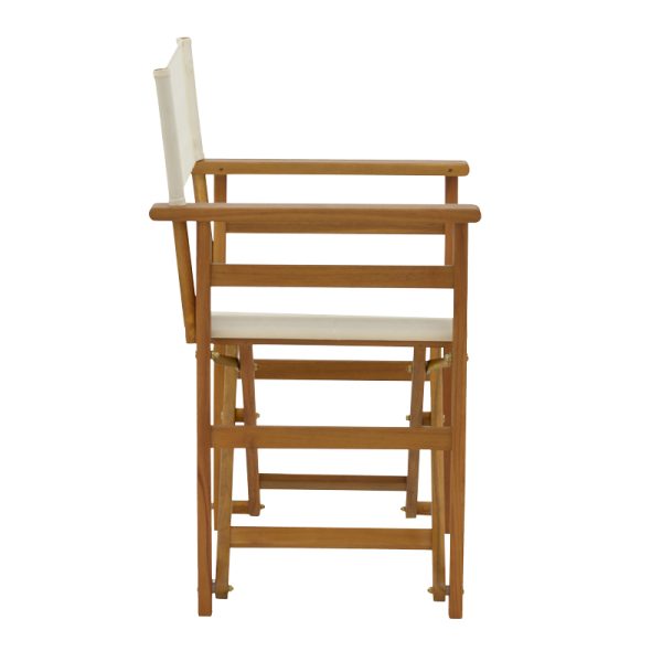 282 000009 2 Director armchair Bistrual pakoworld acacia wood natural-white clothOutdoor furniture > Garden armchairs