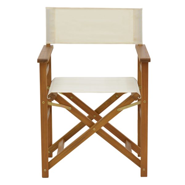 282 000009 3 Director armchair Bistrual pakoworld acacia wood natural-white clothOutdoor furniture > Garden armchairs