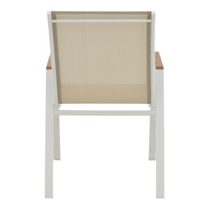 288 000002 4 Azelie pakoworld aluminum armchair in beige textilene shade and white leg 56x75x88cmOutdoor furniture > Garden armchairs