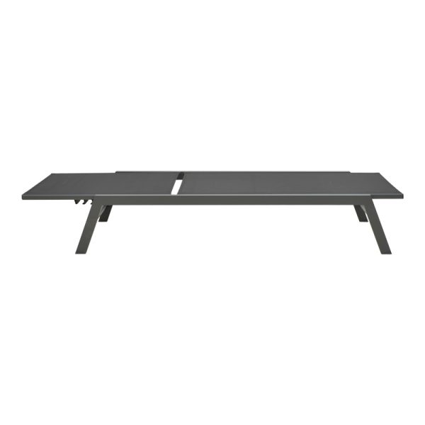 288 000020 3 Boka pakoworld dark grey aluminum and textilene sun lounger in black shade 60x192x31cmOutdoor furniture > Sunbeds