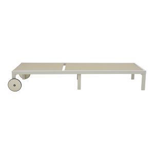 288 000021 2 Deckchair Mailo pakoworld white aluminum and textilene in beige shade 71x206x30cmOutdoor furniture > Sunbeds