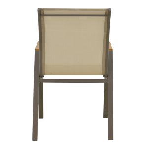 288 000026 4 Azelie armchair pakoworld champagne aluminum and textilene in light gray shade 56x75x88cmOutdoor furniture > Garden armchairs