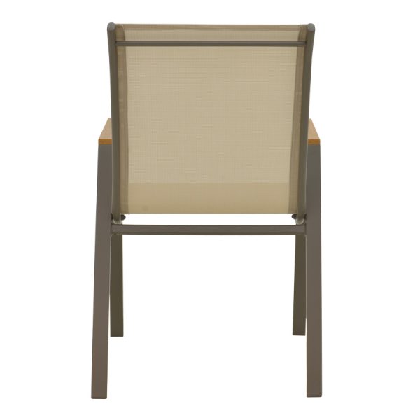 288 000026 4 Azelie armchair pakoworld champagne aluminum and textilene in light gray shade 56x75x88cmOutdoor furniture > Garden armchairs