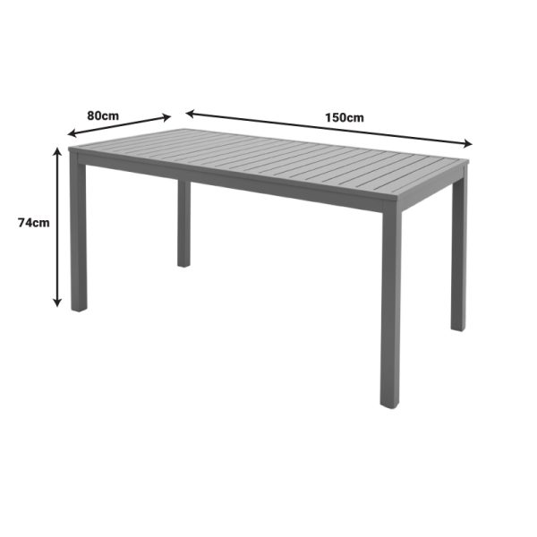 288 000028 4 Kliton pakoworld aluminum table in champagne shade 150x80x74cmOutdoor furniture > Garden dining sets