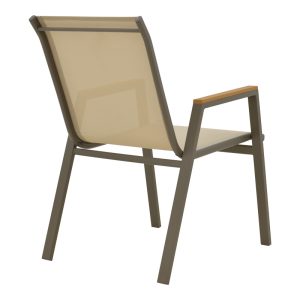 288 000029 2 Lafla-Azelie dining table set of 7 pakoworld champagne aluminum and plywood in natural shade 160-240x100x75cmOutdoor furniture > Garden food table