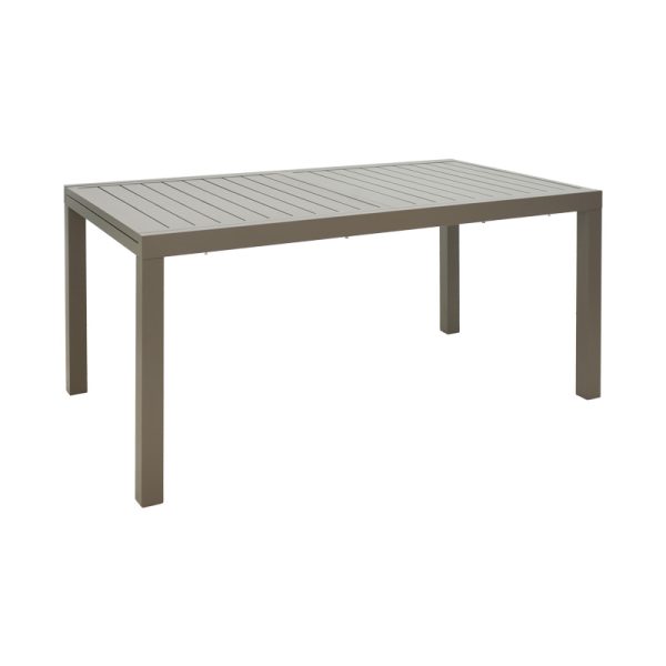 288 000029 4 Lafla-Azelie dining table set of 7 pakoworld champagne aluminum and plywood in natural shade 160-240x100x75cmOutdoor furniture > Garden food table