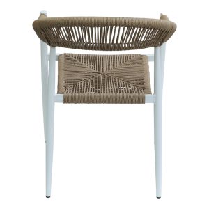 289 000019 3 Armchair Fagen pakoworld stack white aluminum-natural textilene 56x60x78cmOutdoor furniture > Garden armchairs