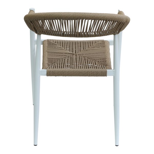 289 000019 3 Armchair Fagen pakoworld stack white aluminum-natural textilene 56x60x78cmOutdoor furniture > Garden armchairs