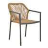 291 000013 Garden armchair Naoki pakoworld with cushion pe natural-metal black leg 58x63x81cmOutdoor furniture > Garden armchairs