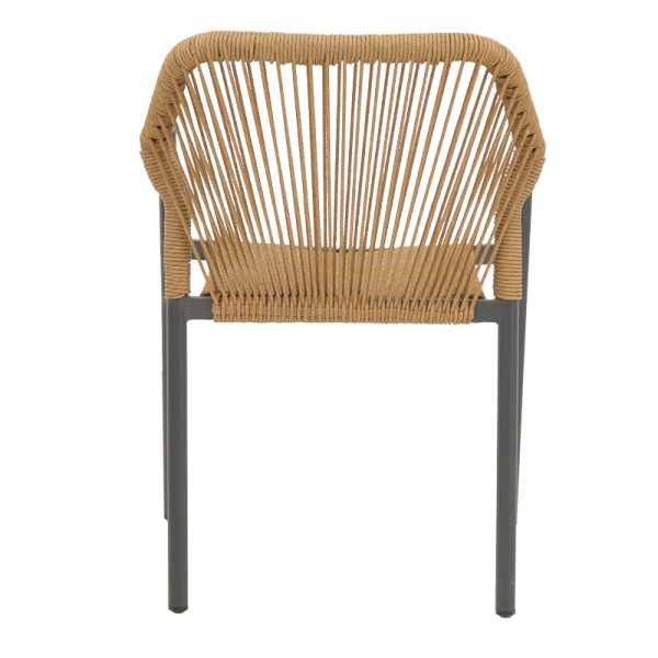 291 000013 4 Aluminum armchair Lush pakoworld stackable anthracite frame-natural rattan 56x59x80cmOutdoor furniture > Garden armchairs