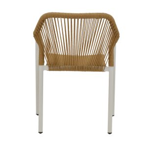 291 000014 4 Lush aluminum armchair pakoworld stackable white frame-natural rattan 56x59x80cmOutdoor furniture > Garden armchairs
