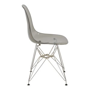 292 000015 2 Chair Adelle pakoworld PP pet clear grey-inox leg 46x55x81cmIndoor furniture > Chairs