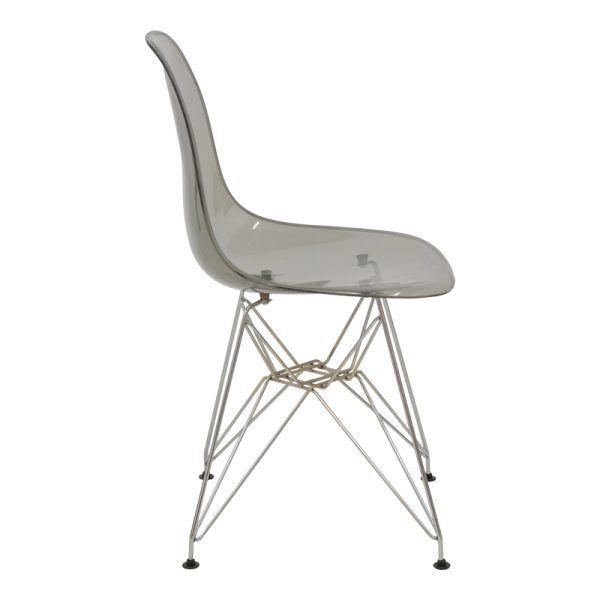 292 000015 2 Chair Adelle pakoworld PP pet clear grey-inox leg 46x55x81cmIndoor furniture > Chairs