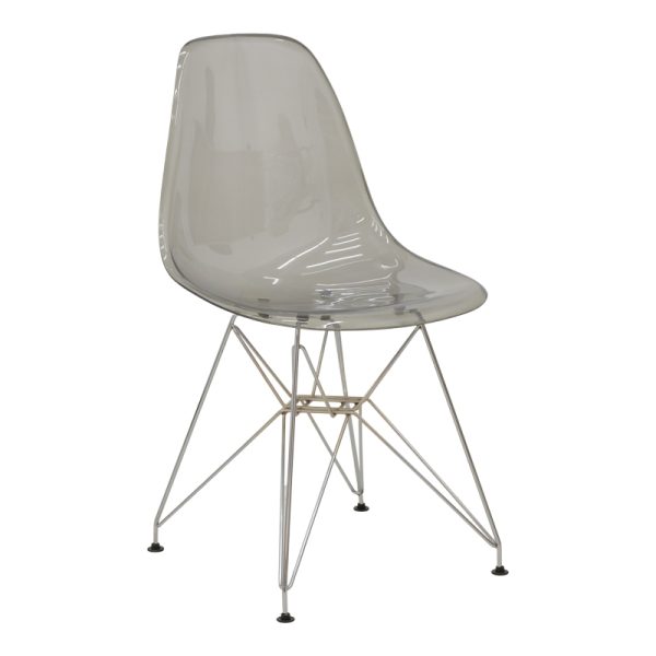 292 000015 Chair Adelle pakoworld PP pet clear grey-inox leg 46x55x81cmIndoor furniture > Chairs