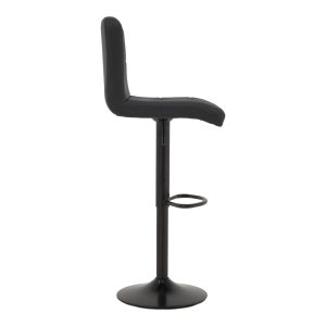 292 000020 3 Bar stool Remina pakoworld height adjustable black pu-black metal base 44x44x112cmIndoor furniture > Bar stools