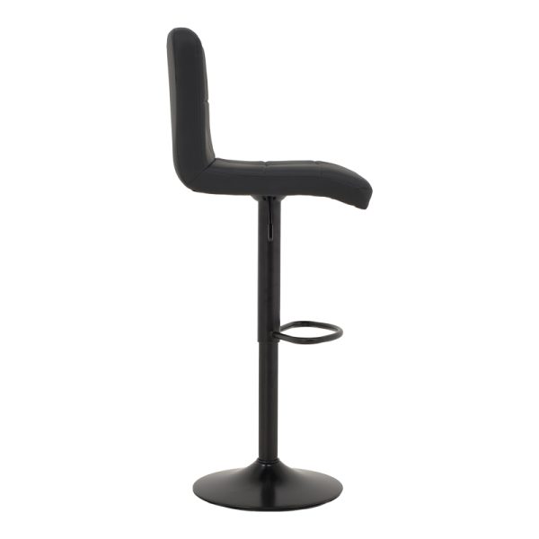 292 000020 3 Bar stool Remina pakoworld height adjustable black pu-black metal base 44x44x112cmIndoor furniture > Bar stools