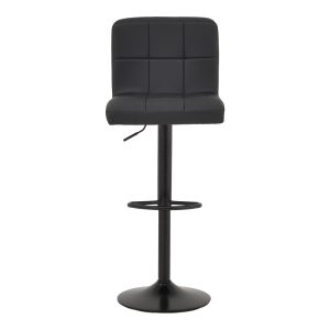 292 000020 4 Bar stool Remina pakoworld height adjustable black pu-black metal base 44x44x112cmIndoor furniture > Bar stools