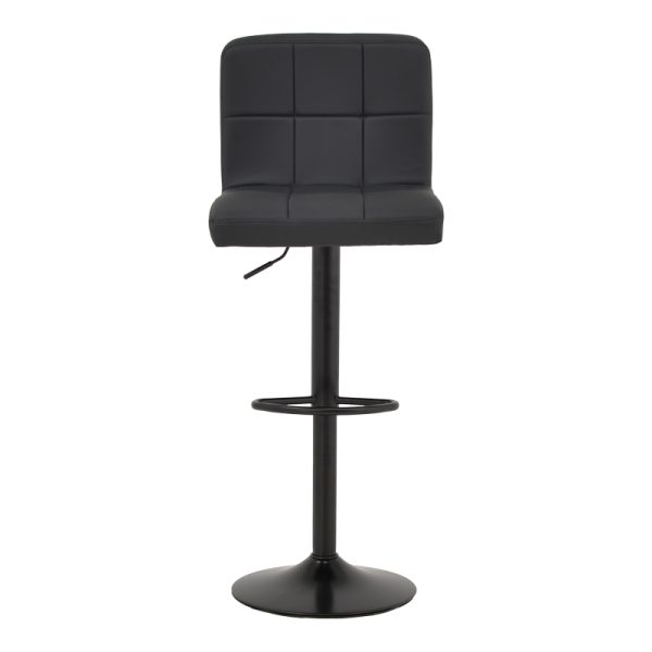 292 000020 4 Bar stool Remina pakoworld height adjustable black pu-black metal base 44x44x112cmIndoor furniture > Bar stools