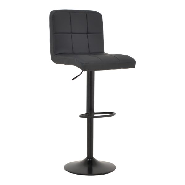 292 000020 Bar stool Remina pakoworld height adjustable black pu-black metal base 44x44x112cmIndoor furniture > Bar stools
