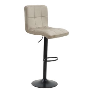 292 000022 Bar stool Remina pakoworld height adjustable beige velvet-black matt base 44x44x112cmIndoor furniture > Bar stools